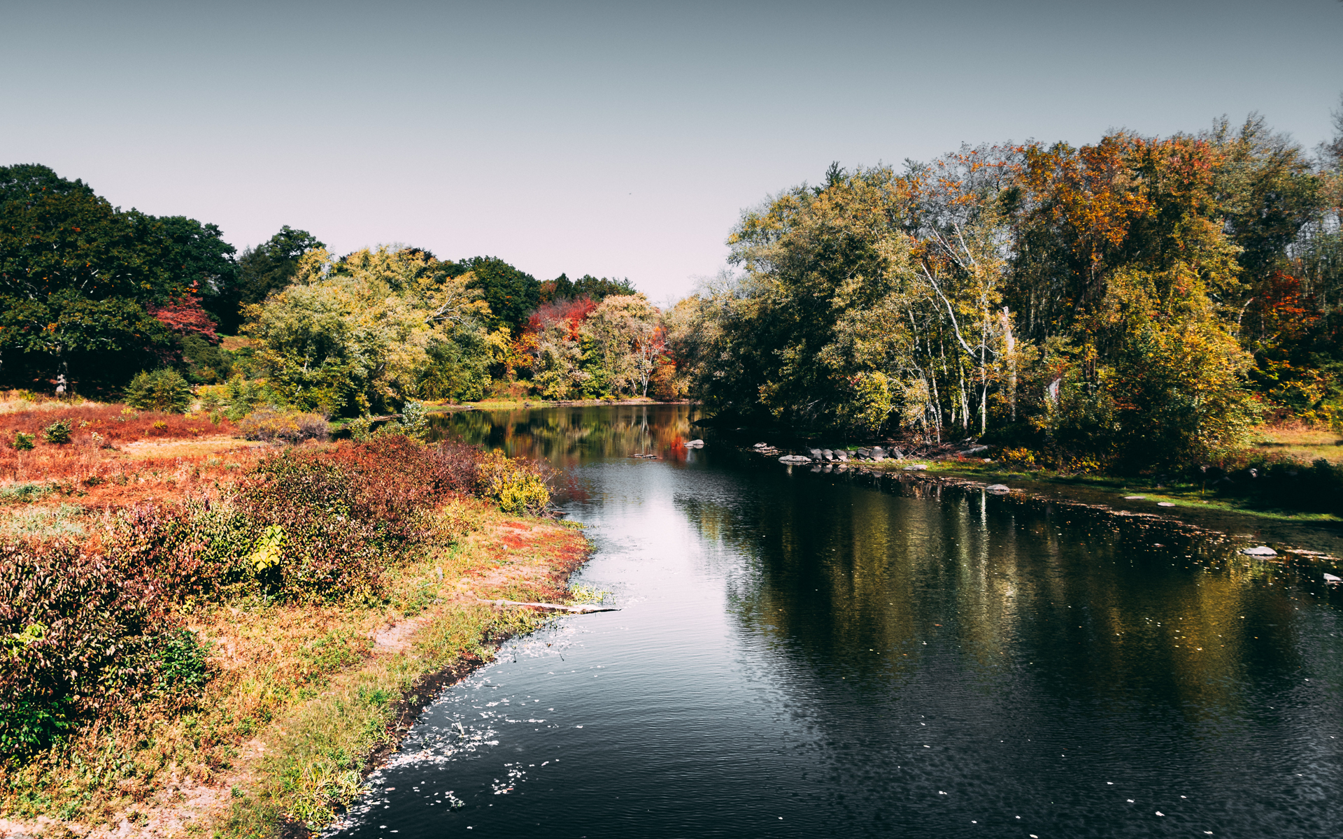 river flowing into the horizon